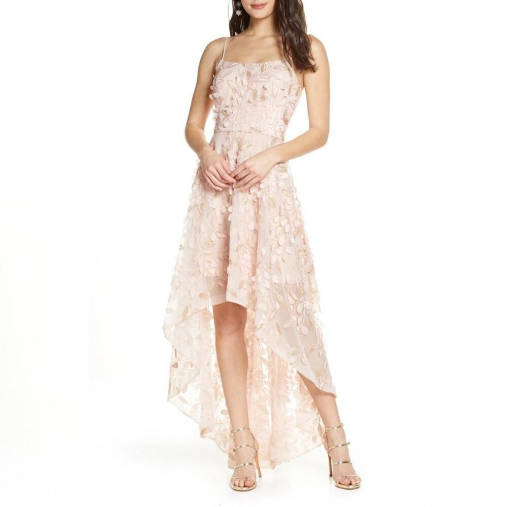 Sleeveless Baby Pink Floral Hi-Low